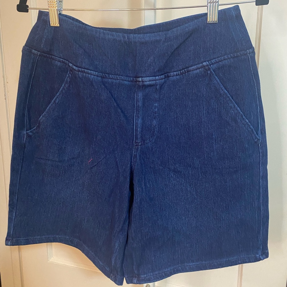 New Susan Graver Blue Jean Shorts Elastic Waist